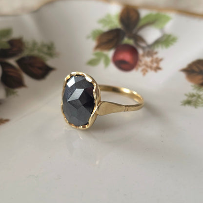 Vintage 14k gouden ring hematiet