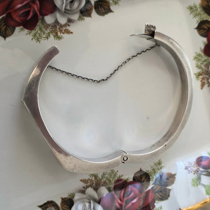 Vintage zilveren bangle gravure