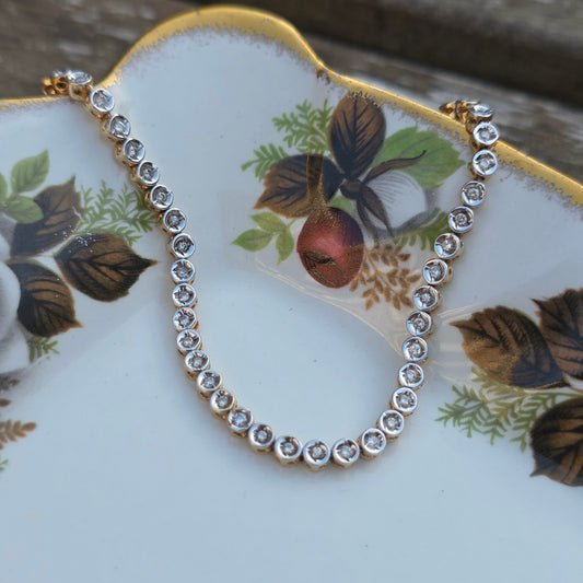 Vintage 14k wit gouden diamant tennisarmband