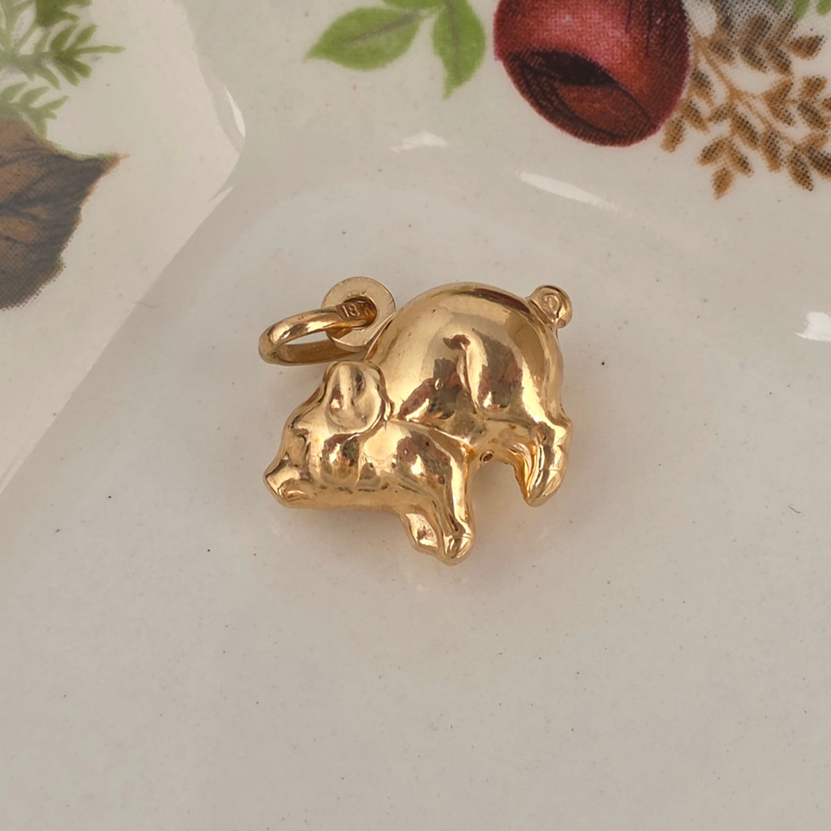 Vintage 18k gouden hanger varkentje