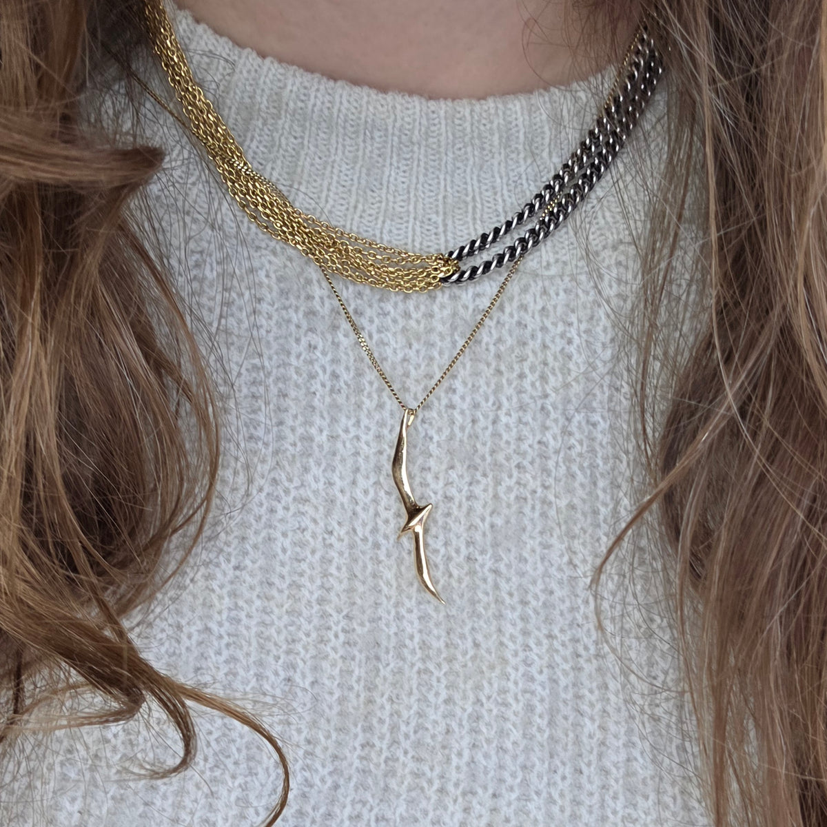 Vintage 14k gouden hanger vogel