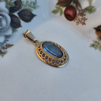 Vintage 14k gouden hanger topaas