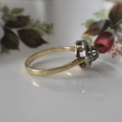 Vintage 14k gouden ring met diamanten