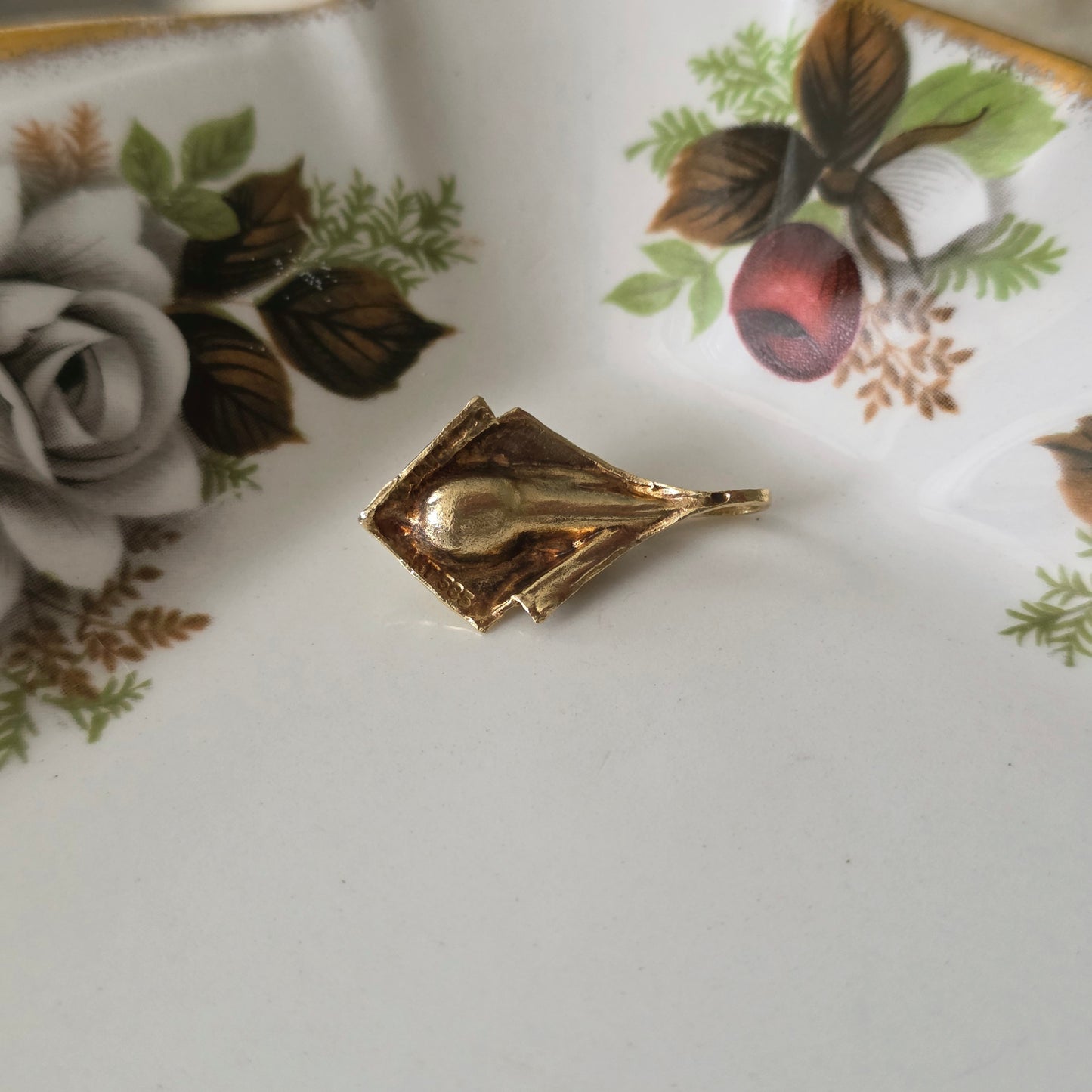 Vintage 14k gouden hanger parel