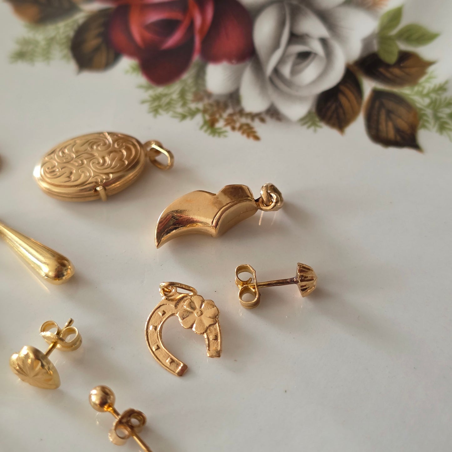 Vintage 18k gouden oorstekers sparkle