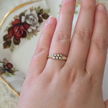 Vintage 14k gouden ring diamant 0.21ct