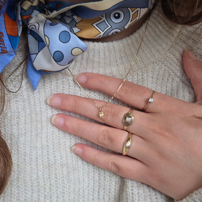 Vintage 14k gouden hangertje diamant