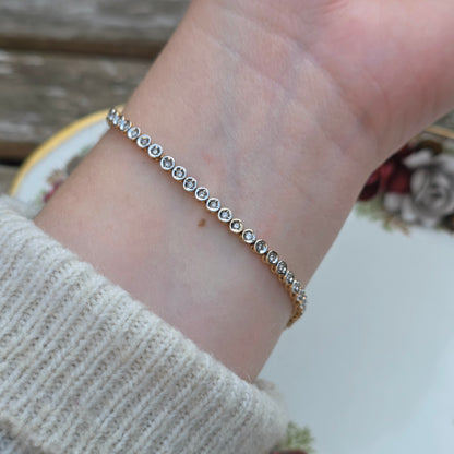 Vintage 14k wit gouden diamant tennisarmband