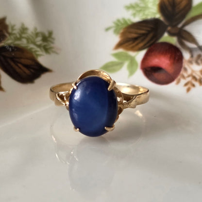 Vintage 18k gouden ring met ster saffier