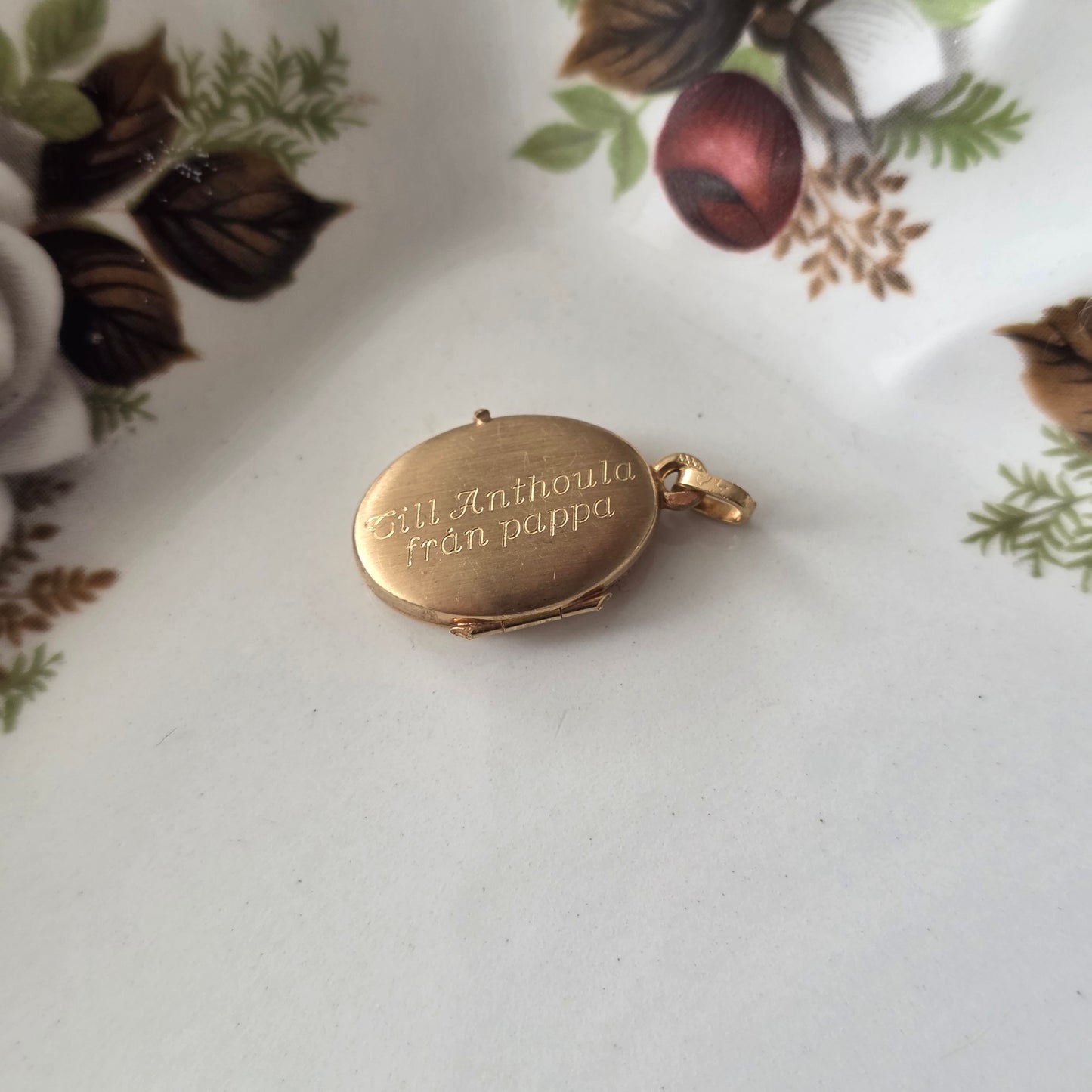 Vintage 18k gouden hanger medaillon ovaal