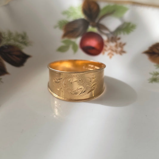 Vintage 18k ring met gravure