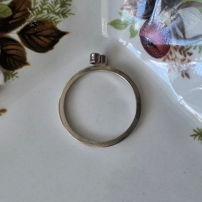 Vintage 14k witgouden ring met diamanten 0.04ct