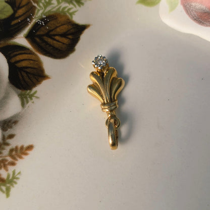Vintage 14k gouden hanger diamant