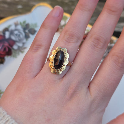 Vintage 14k gouden ring granaat