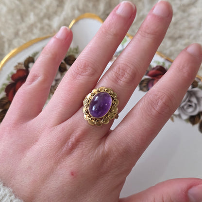 Vintage 14k gouden ring amethist