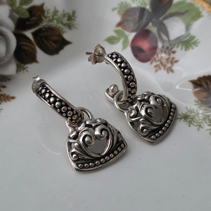 Barse Zilver Oorstekers Scroll Klok Hoop