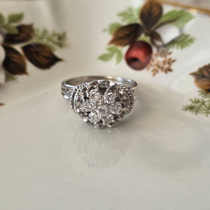 Vintage 18k witgouden ring met diamanten 0.56ct