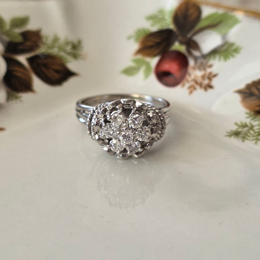 Vintage 18k witgouden ring met diamanten 0.56ct