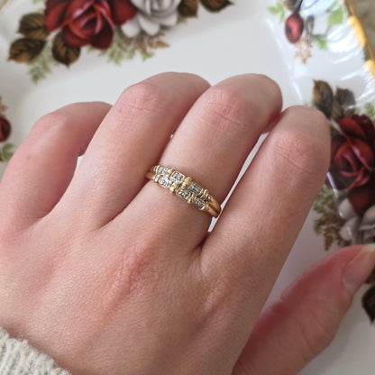 Vintage 14k gold ring with diamonds
