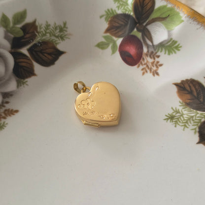 Vintage 18k gouden hanger medaillon hart