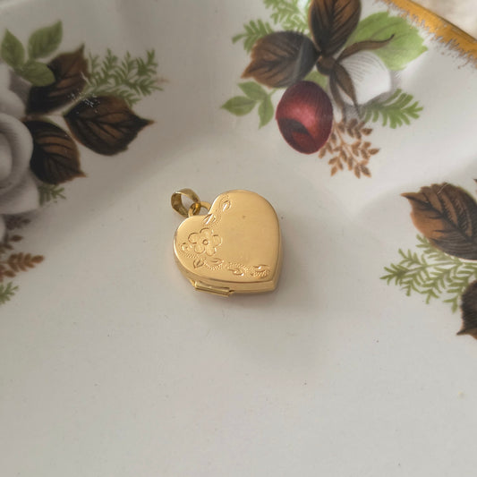 Vintage 18k gouden hanger medaillon hart