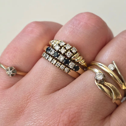Vintage 14k gouden solitair verlovingsring diamant 0.02ct