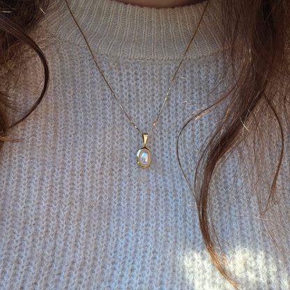 Vintage 14k gouden hanger parel cultive