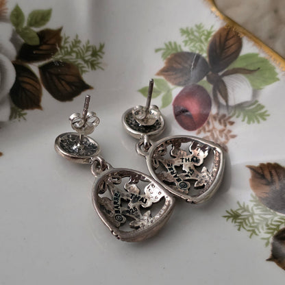 Barse Zilver Oorstekers Scroll Klok