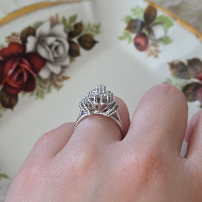 Vintage 18k witgouden ring met diamanten 0.56ct