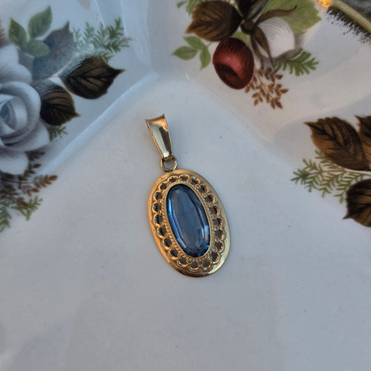 Vintage 14k gouden hanger topaas