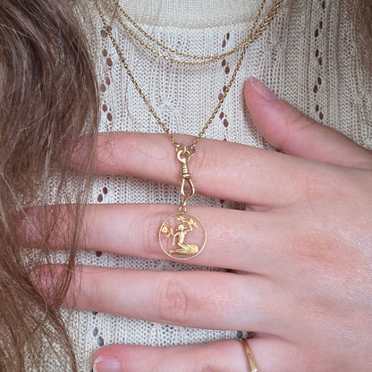 Vintage 14k gouden hanger sterrenbeeld maagd