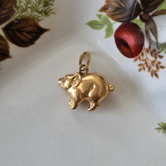 Vintage 18k gouden hanger varkentje