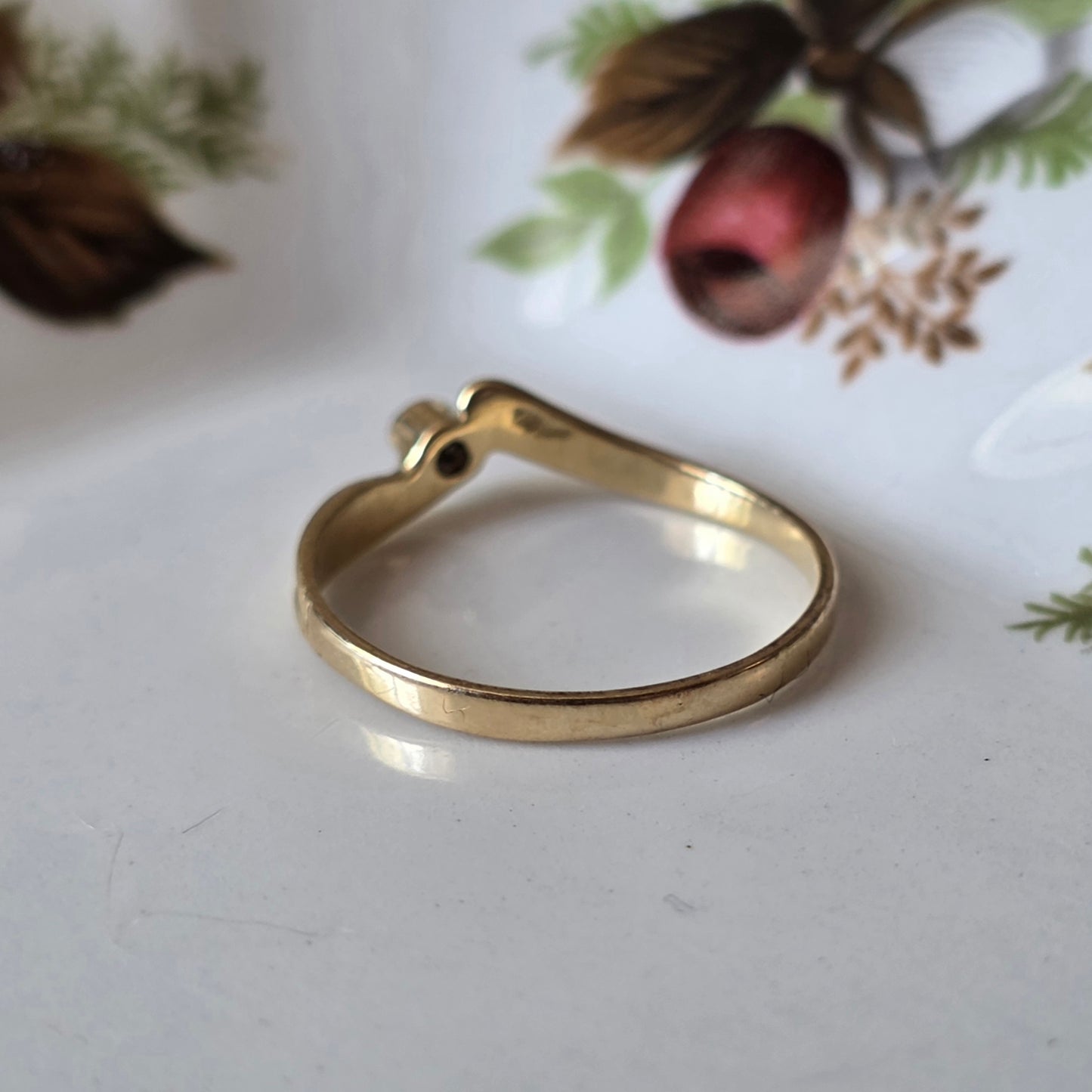 Vintage 14k gouden ring diamant 0.02ct