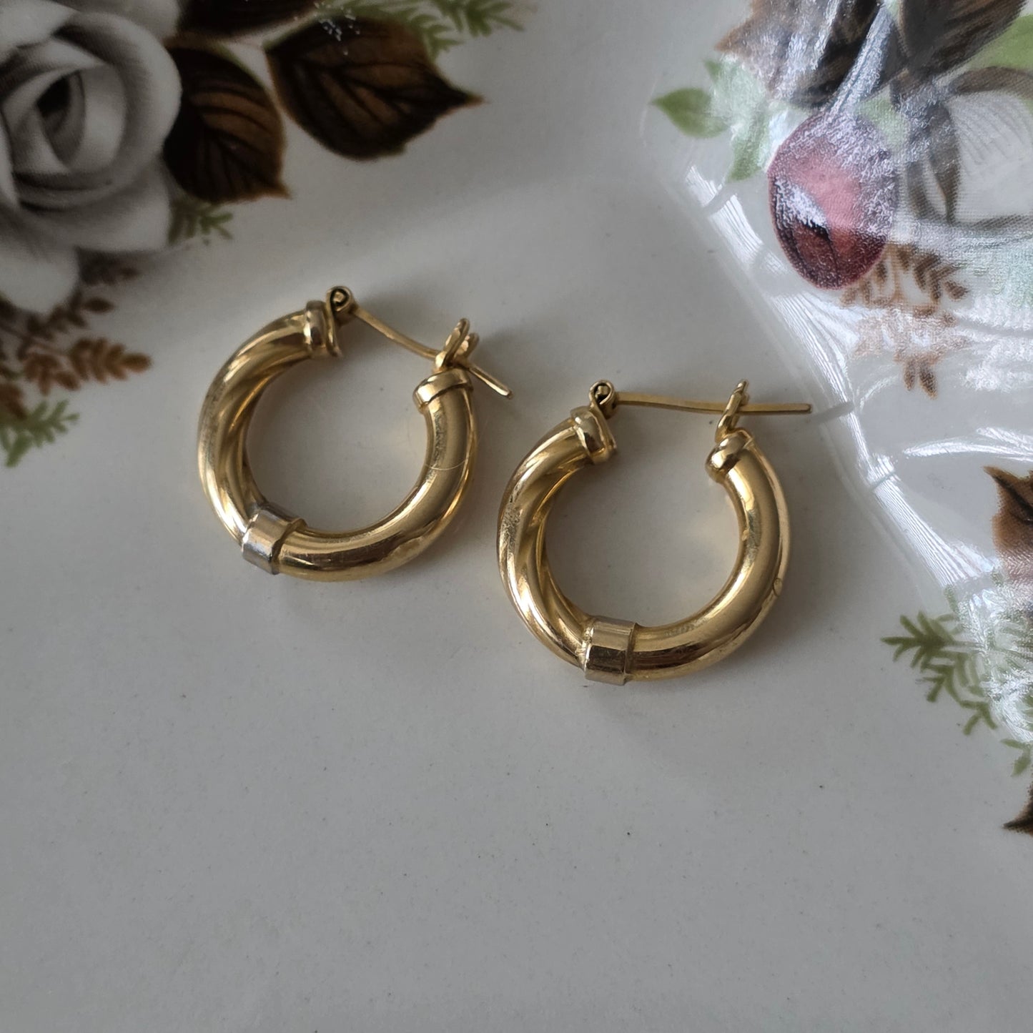 Vintage 14k gouden creolen swirl