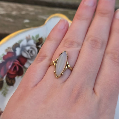 Vintage 14k gouden ring maansteen