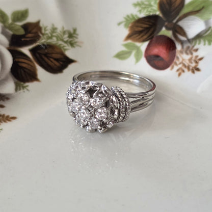 Vintage 18k witgouden ring met diamanten 0.56ct