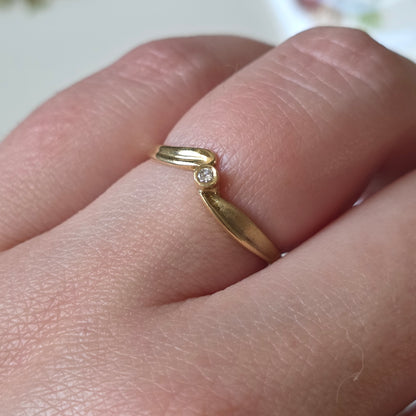 Vintage 14k gouden ring diamant 0.02ct