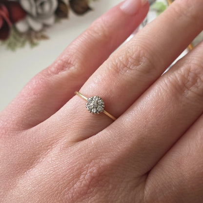 Vintage 14k gold diamond cluster ring