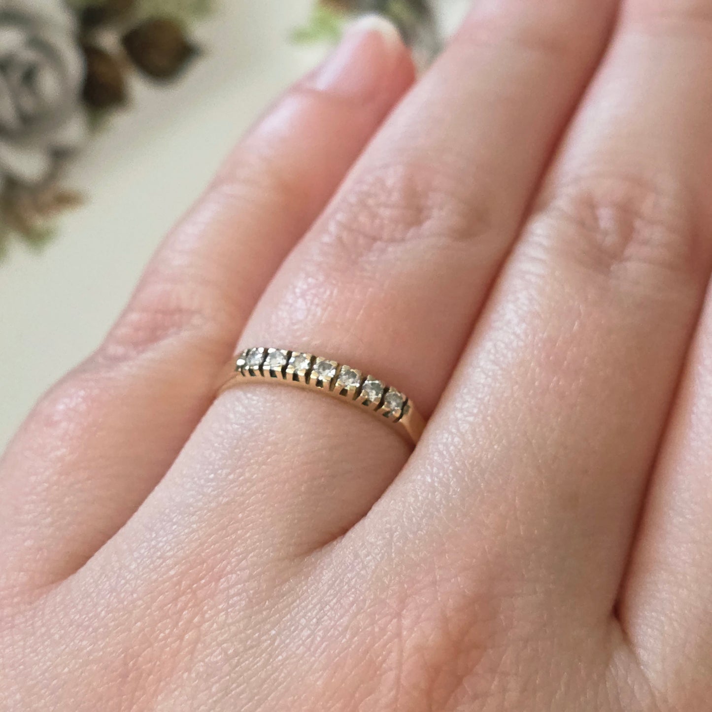 Vintage 14k gouden ring met diamanten 0.07ct