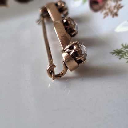 Antieke 14k gouden roosdiamant broche uit 1737
