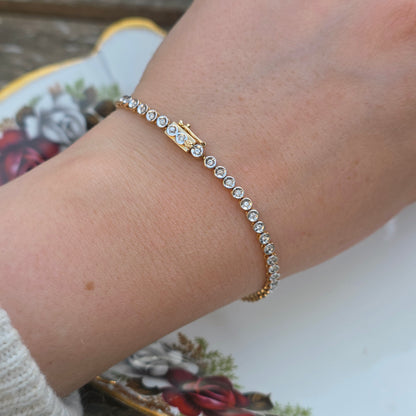 Vintage 14k wit gouden diamant tennisarmband