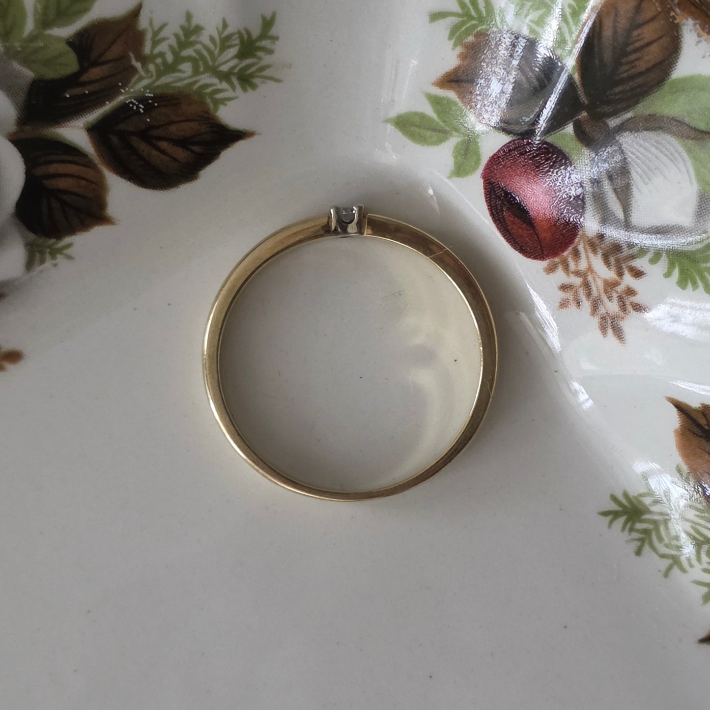 Vintage 14k gold solitair wedding ring diamond 0.05ct