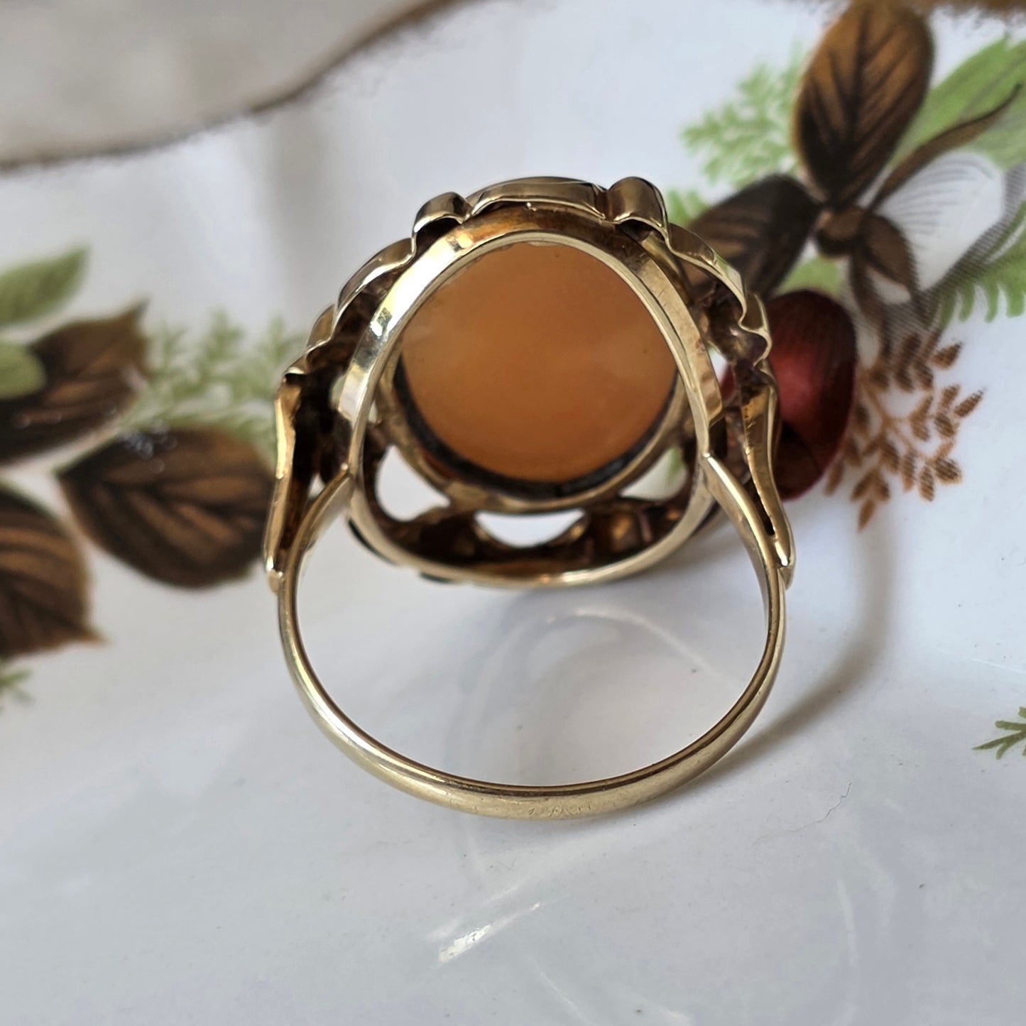 Vintage 14k gouden ring met camee