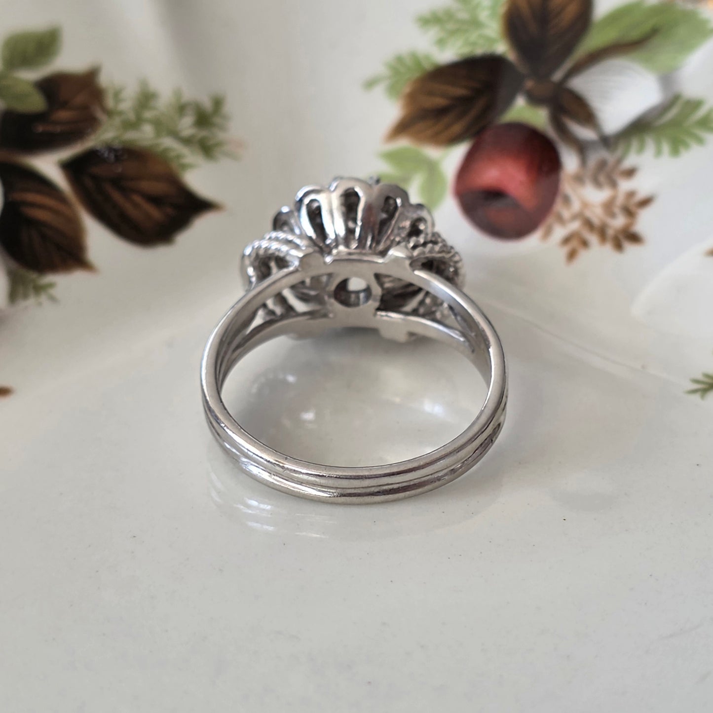 Vintage 18k witgouden ring met diamanten 0.56ct