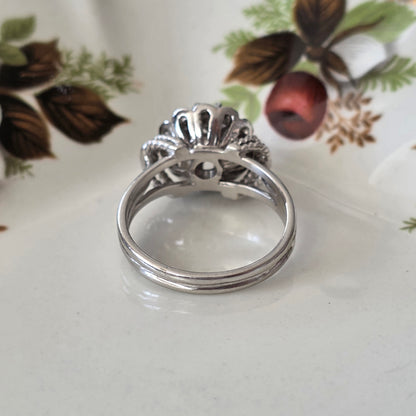 Vintage 18k witgouden ring met diamanten 0.56ct