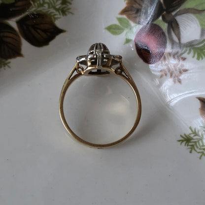 Vintage 14k gouden ring met diamanten