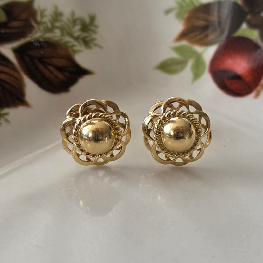 Vintage 14k gouden oorstekers zeeuwse knop