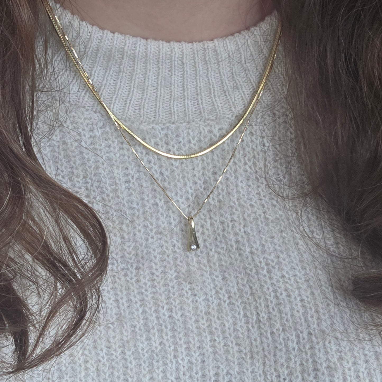 Vintage 14k gouden snake chain ketting