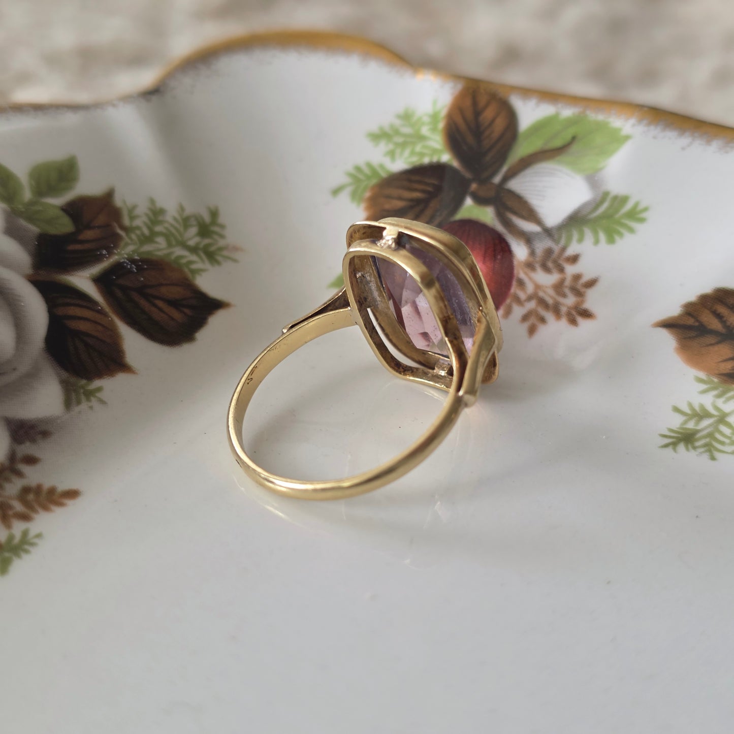 Vintage 14k gouden ring amethist