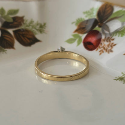 Vintage 14k gouden ring met diamant 0.08ct
